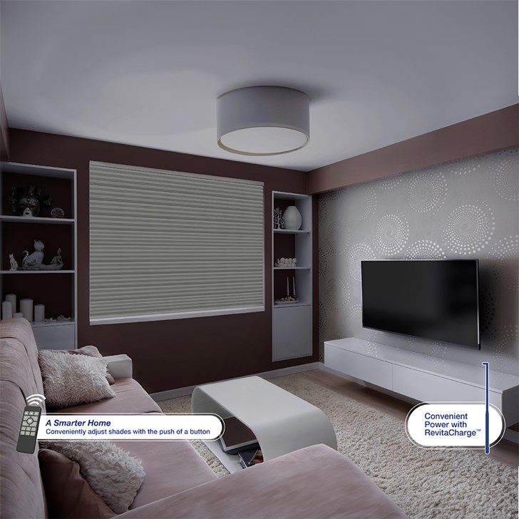 Features: Bottom Up Lift with Motorization - Color: Cotton SC4001