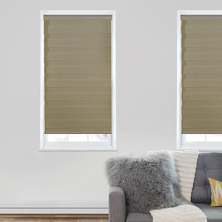 Inside mount, cordless lift. Color: Cafe Blackout